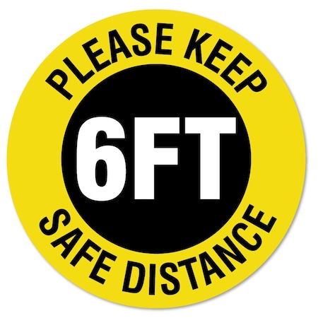 Signmission Keep Safe Distance Non-Slip Floor Graphic, 16in Vinyl, 12PK, 16 in L, 16 in H, C-16-12PK-99976 FD-C-16-12PK-99976